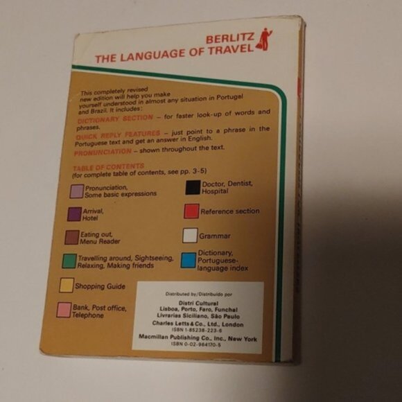 3/$13 vintage Berlitz learn Portuguese pocket book adult non-fiction - Picture 3 of 5